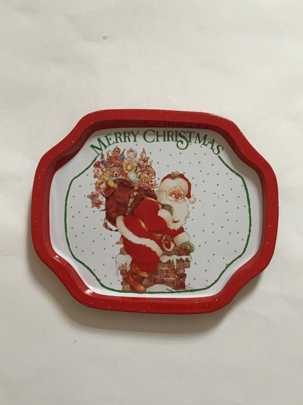 Vintage  1992 Giftco Christmas Metal Trays